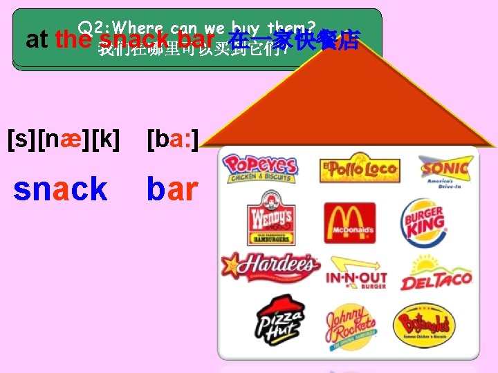 Q 2: Where canyou wehear buy in them? Q 1: What food can the