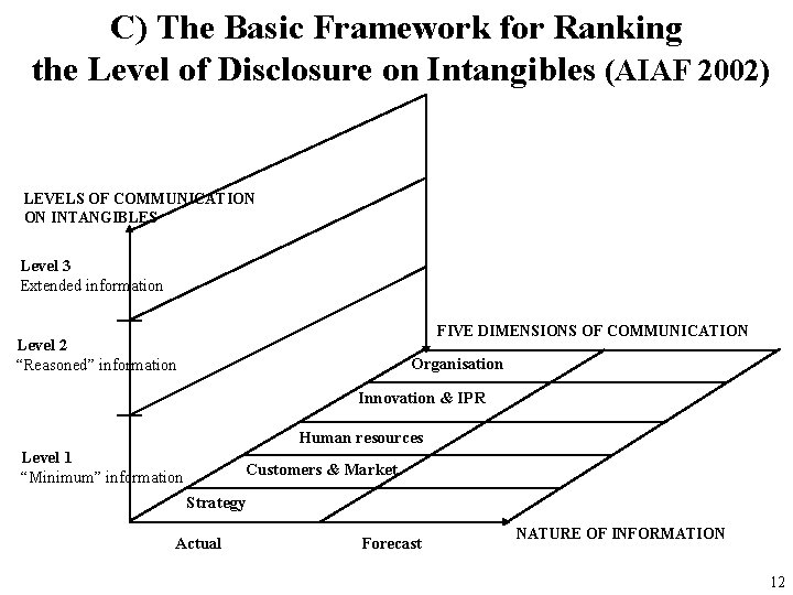 C) The Basic Framework for Ranking the Level of Disclosure on Intangibles (AIAF 2002)