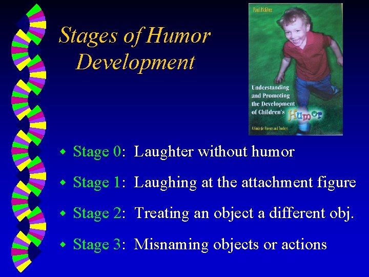 Stages of Humor Development w Stage 0: Laughter without humor w Stage 1: Laughing