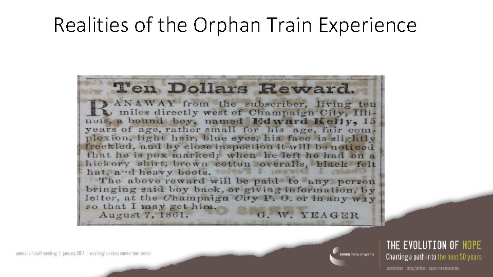 Realities of the Orphan Train Experience 