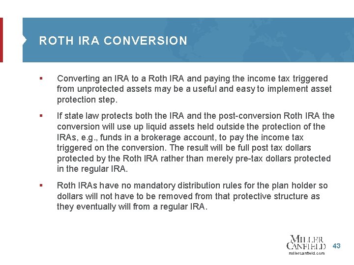 ROTH IRA CONVERSION § Converting an IRA to a Roth IRA and paying the