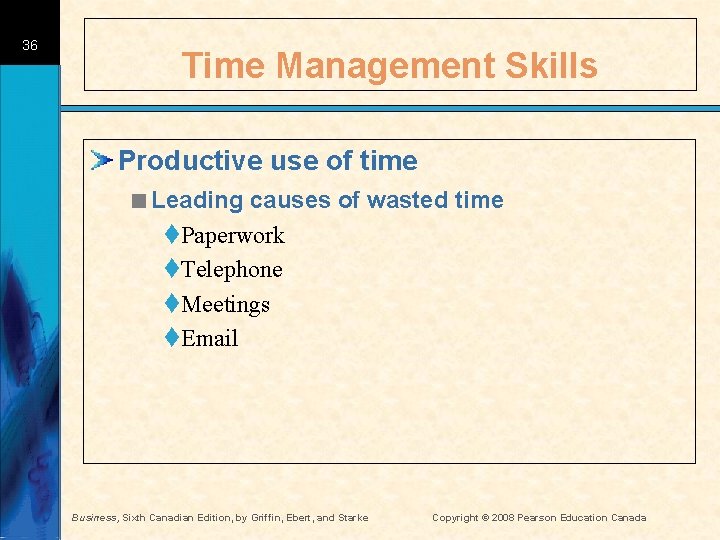 36 Time Management Skills Productive use of time <Leading causes of wasted time t.