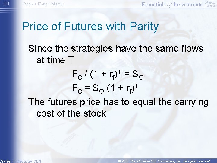 90 Bodie • Kane • Marcus Essentials of Investments Fourth Edition Price of Futures