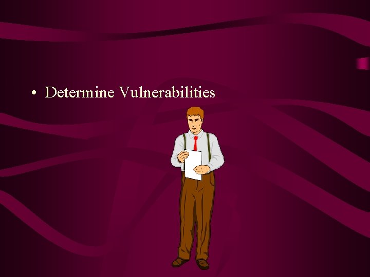  • Determine Vulnerabilities 