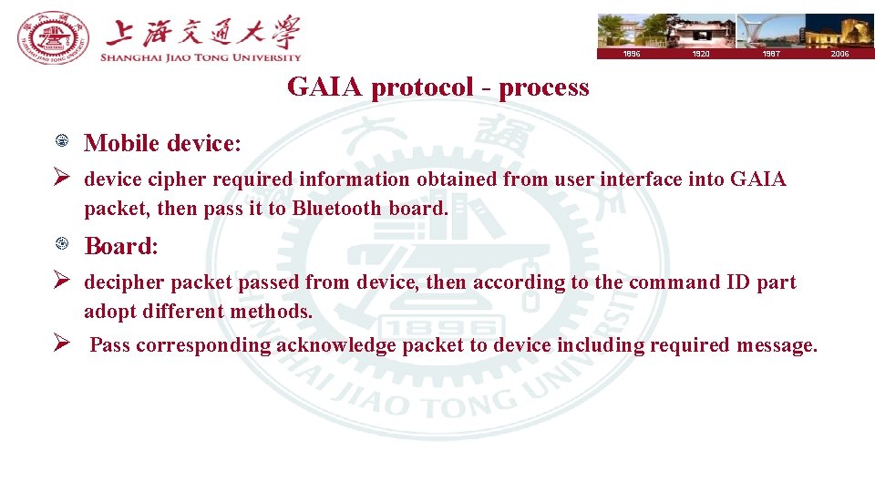 1896 1920 1987 GAIA protocol - process Mobile device: Ø device cipher required information