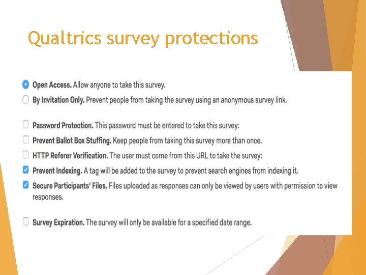 Qualtrics survey protections 