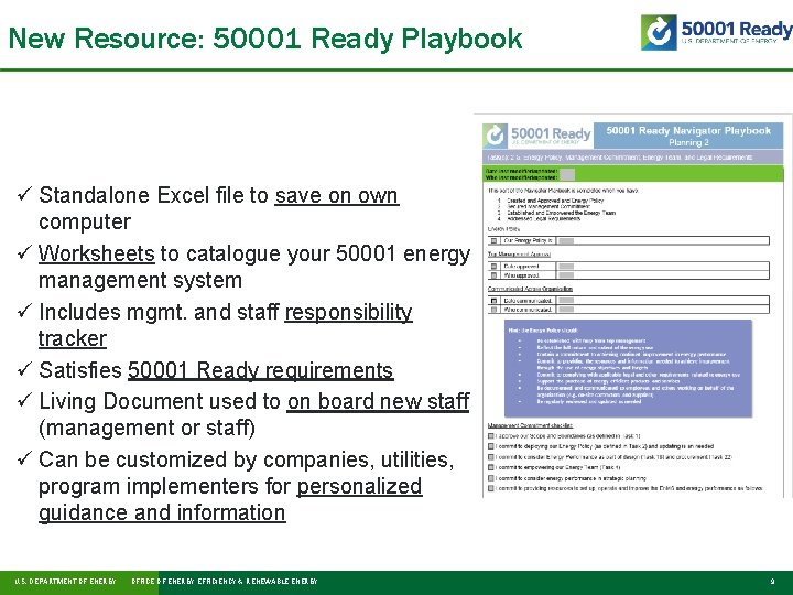 New Resource: 50001 Ready Playbook ü Standalone Excel file to save on own computer