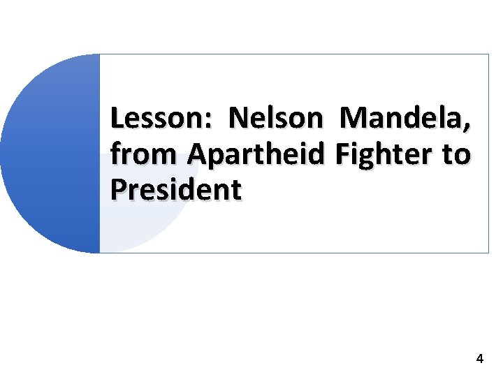 Lesson: Nelson Mandela, from Apartheid Fighter to President 4 