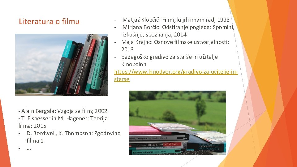 Literatura o filmu - Matjaž Klopčič: Filmi, ki jih imam rad; 1998 Mirjana Borčić: