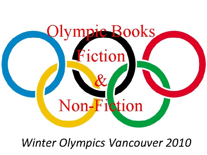 Olympic Books Fiction & Non-Fiction Winter Olympics Vancouver 2010 
