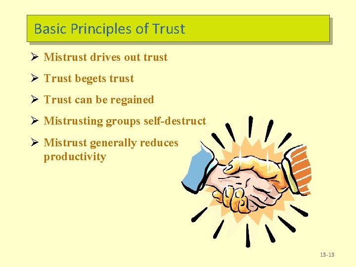 Basic Principles of Trust Ø Mistrust drives out trust Ø Trust begets trust Ø