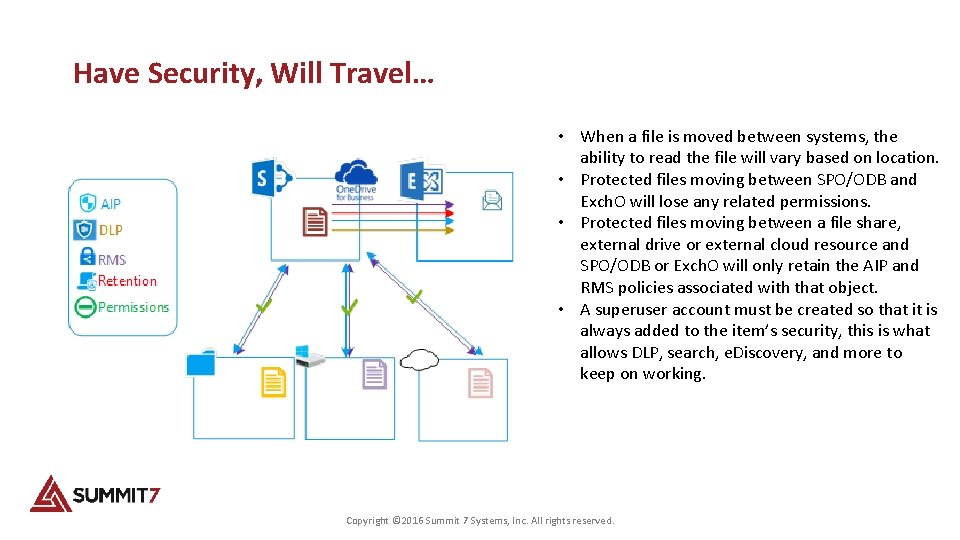 Have Security, Will Travel… • When a file is moved between systems, the ability