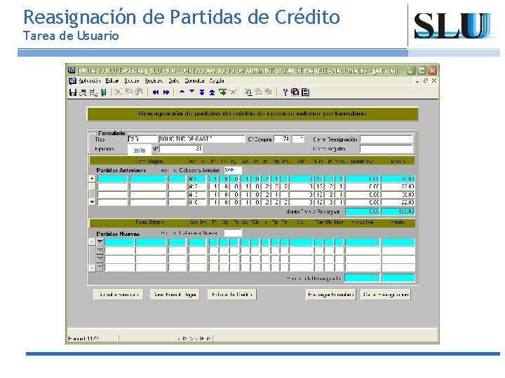 Reasignación de Partidas de Crédito Tarea de Usuario 2016 Ministerio de Economía y Producción