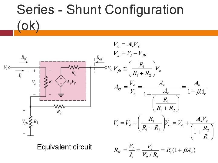 Series - Shunt Configuration (ok) Equivalent circuit 