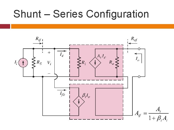 Shunt – Series Configuration 