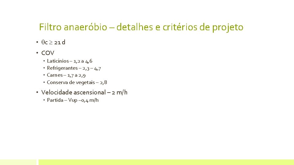 Filtro anaeróbio – detalhes e critérios de projeto • c 21 d • COV