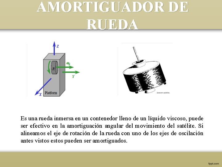 AMORTIGUADOR DE RUEDA Es una rueda inmersa en un contenedor lleno de un líquido