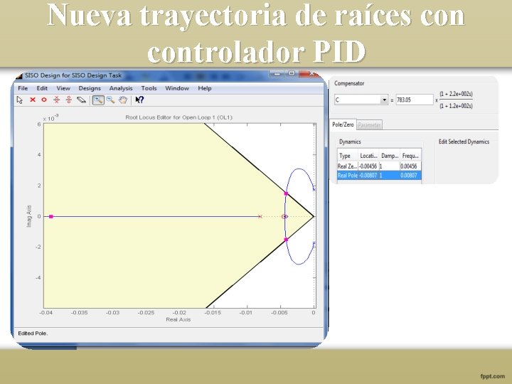 Nueva trayectoria de raíces controlador PID 