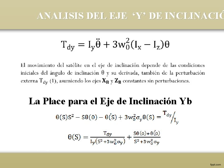 ANALISIS DEL EJE ‘Y’ DE INCLINACIÓ La Place para el Eje de Inclinación Yb