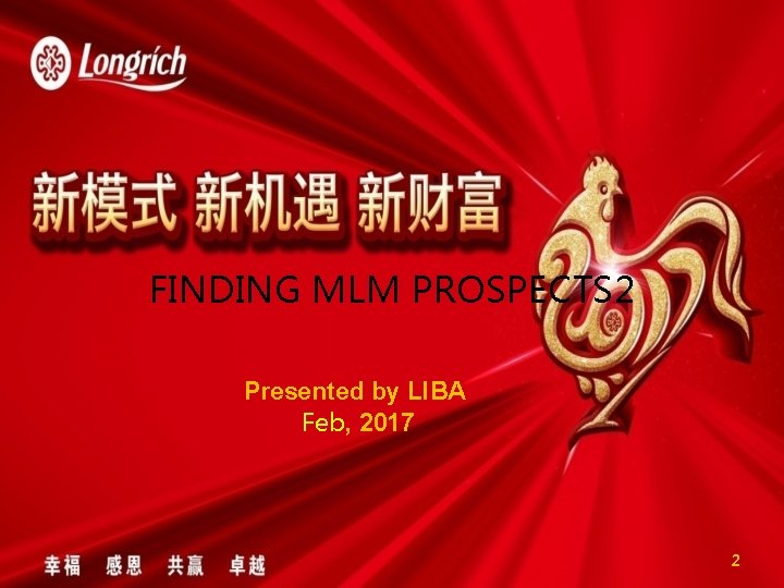 FINDING MLM PROSPECTS 2 Presented by LIBA Feb, 2017 2 