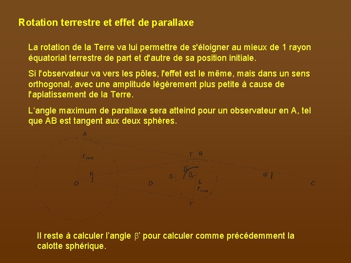 Rotation terrestre et effet de parallaxe La rotation de la Terre va lui permettre