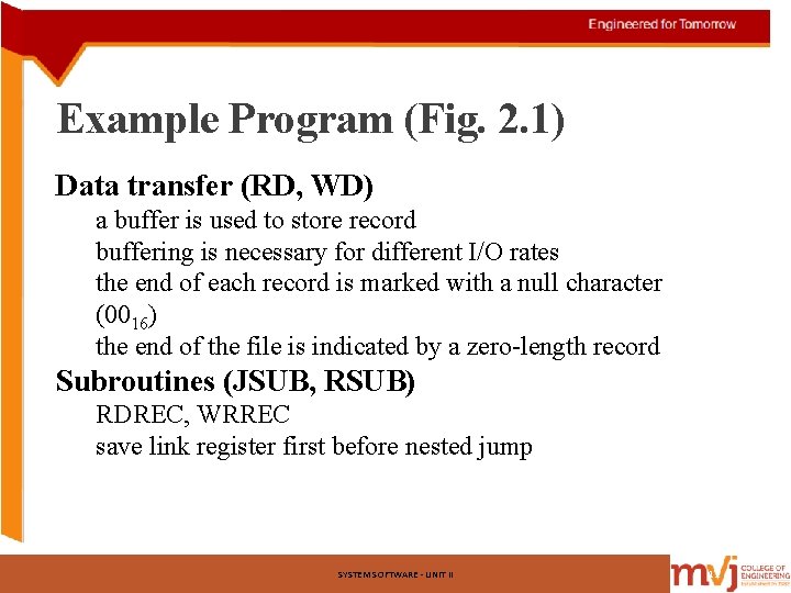 Example Program (Fig. 2. 1) Data transfer (RD, WD) a buffer is used to Example Program (Fig. 2. 1) Data transfer (RD, WD) a buffer is used to