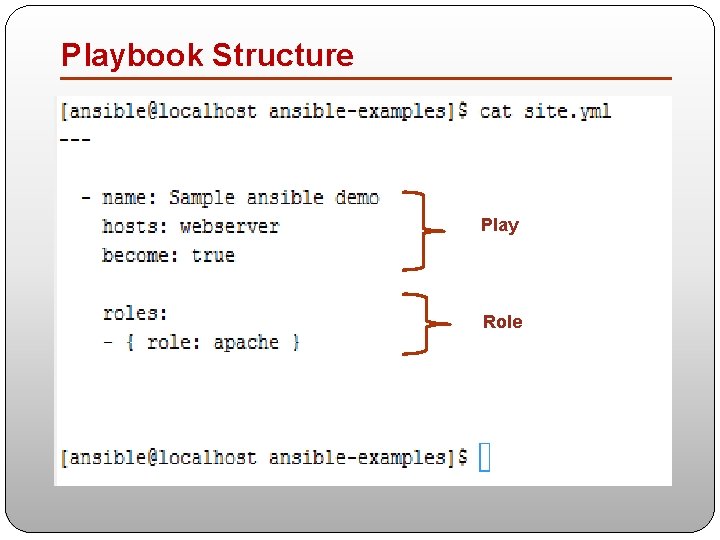 Playbook Structure Play Role 