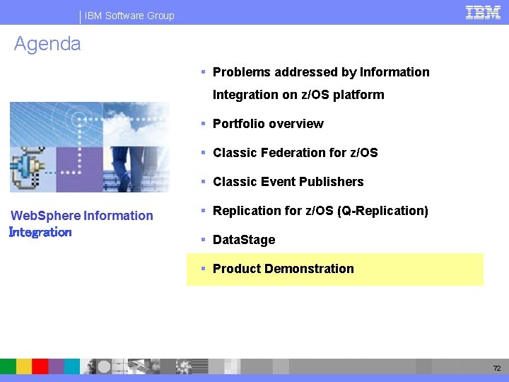IBM Software Group Agenda § Problems addressed by Information Integration on z/OS platform §