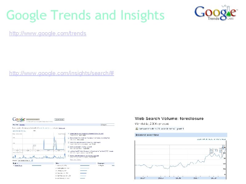 Google Trends and Insights http: //www. google. com/trends TRENDS: Compare the world’s interest in