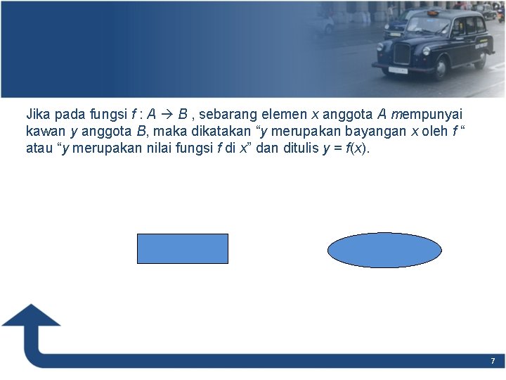 Jika pada fungsi f : A B , sebarang elemen x anggota A mempunyai Jika pada fungsi f : A B , sebarang elemen x anggota A mempunyai