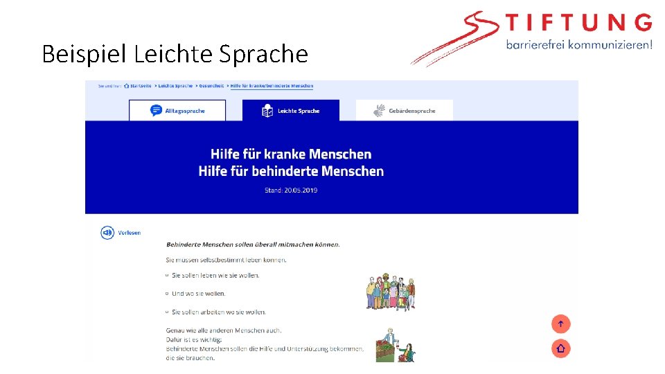 Beispiel Leichte Sprache 