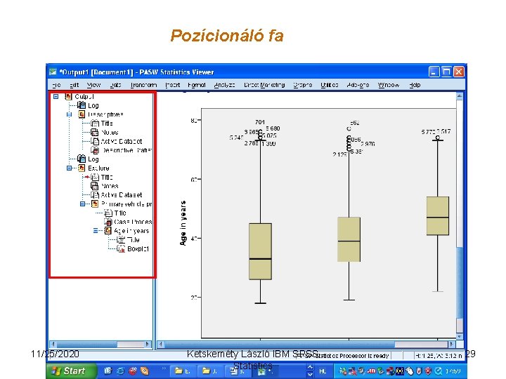 Pozícionáló fa 11/25/2020 Ketskeméty László IBM SPSS Statistics 29 