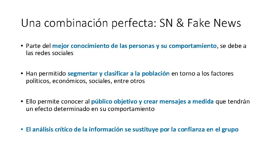 Una combinación perfecta: SN & Fake News • Parte del mejor conocimiento de las