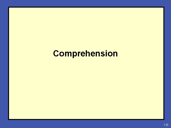 Comprehension 125 