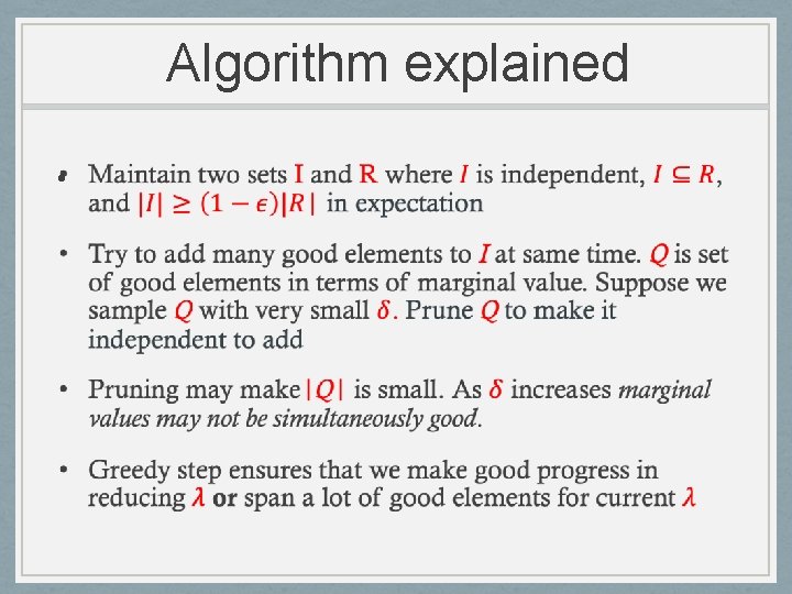 Algorithm explained • 
