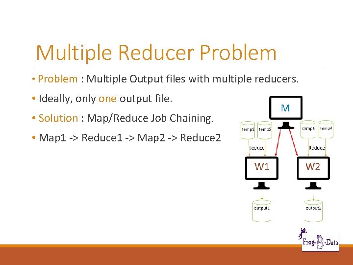 Multiple Reducer Problem • Problem : Multiple Output files with multiple reducers. • Ideally,