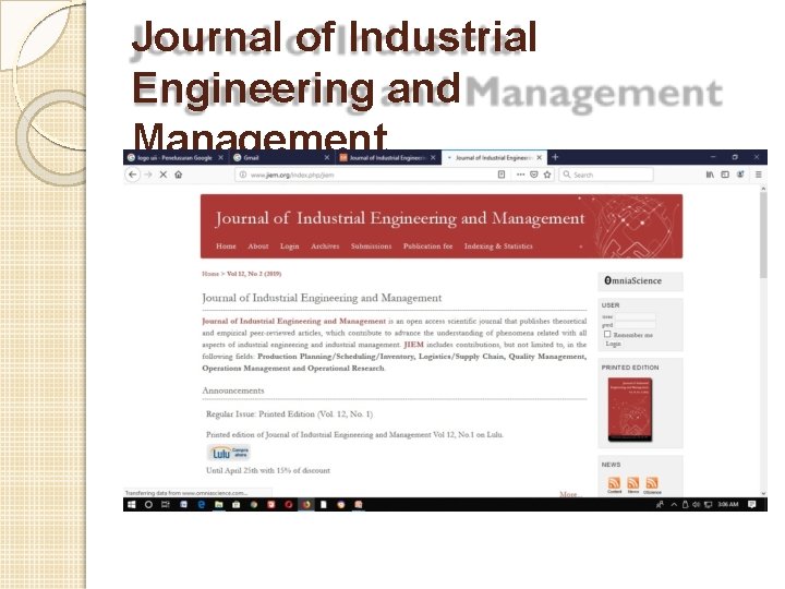 Journal of Industrial Engineering and Management 