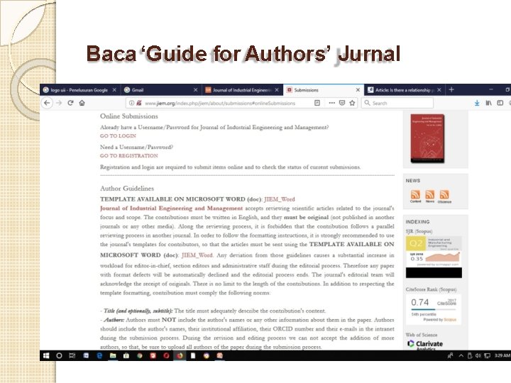 Baca ‘Guide for Authors’ Jurnal 