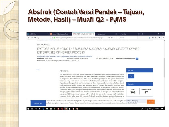 Abstrak (Contoh Versi Pendek – Tujuan, Metode, Hasil) – Muafi Q 2 - PJMS