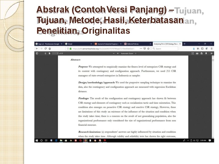 Abstrak (Contoh Versi Panjang) – Tujuan, Metode, Hasil, Keterbatasan Penelitian, Originalitas 