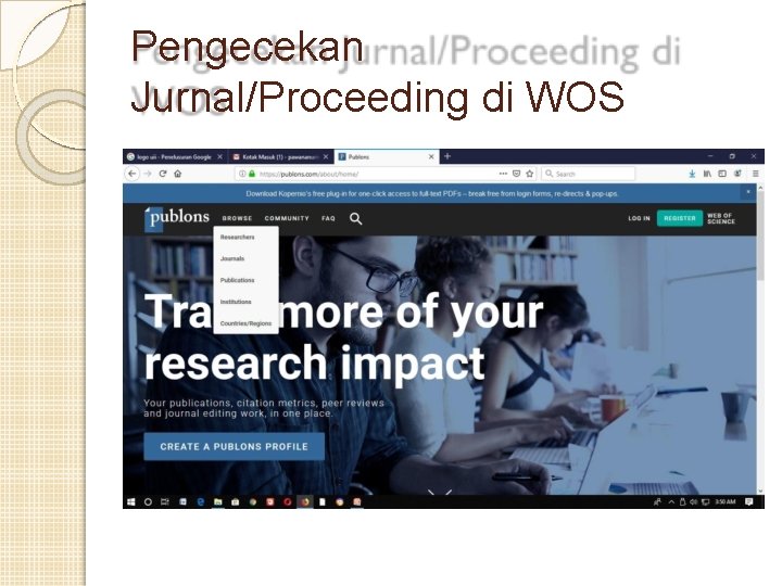 Pengecekan Jurnal/Proceeding di WOS 