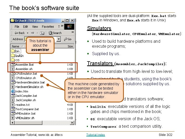 The book’s software suite (All the supplied tools are dual-platform: Xxx. bat starts Xxx