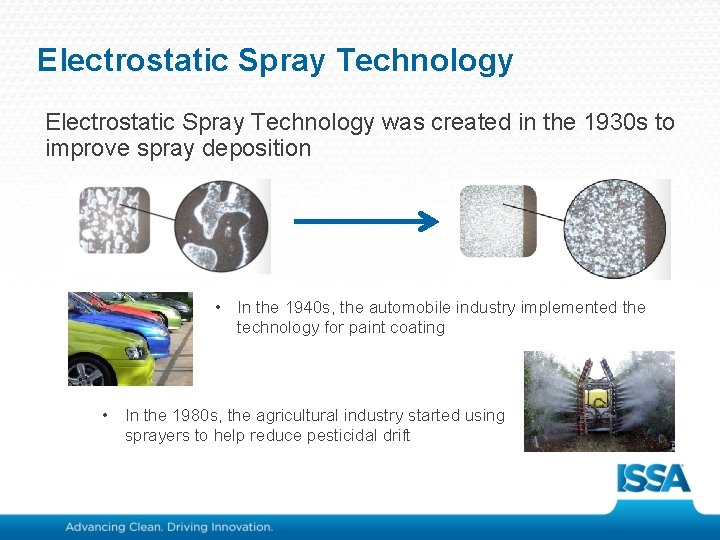 Electrostatic Spray Technology was created in the 1930 s to improve spray deposition •