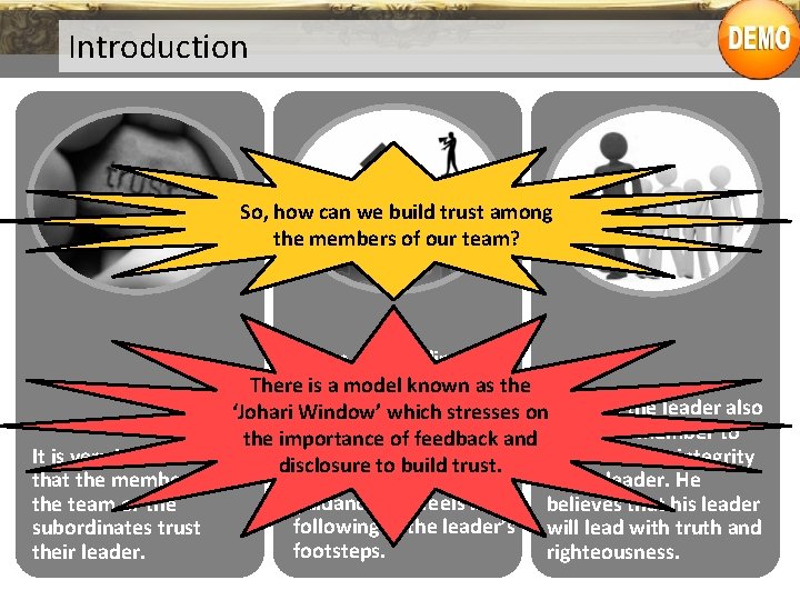 Introduction So, how can we build trust among the members of our team? When