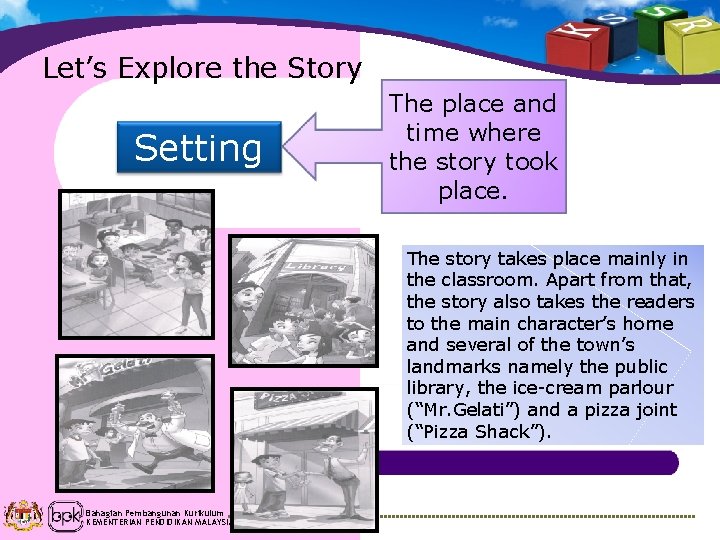 Let’s Explore the Story Setting The place and time where the story took place.