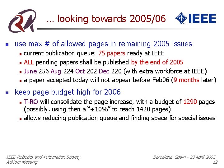 … looking towards 2005/06 n use max # of allowed pages in remaining 2005