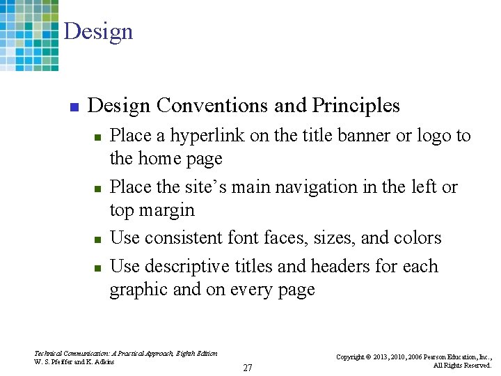 Design n Design Conventions and Principles n n Place a hyperlink on the title