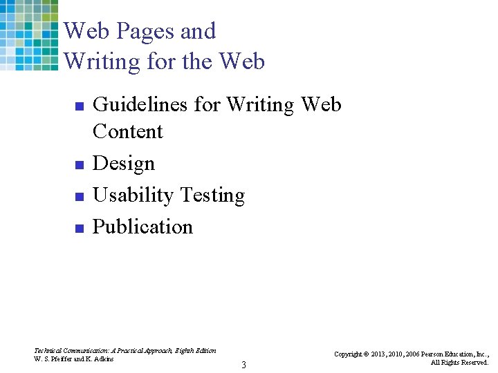 Web Pages and Writing for the Web n n Guidelines for Writing Web Content