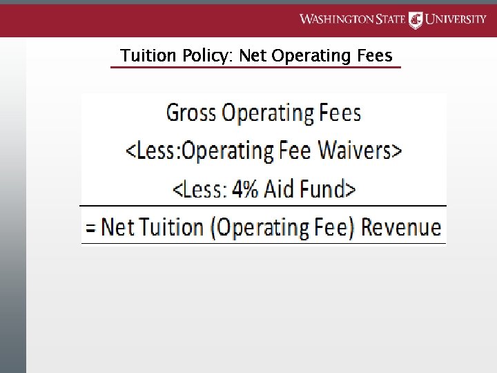Tuition Policy: Net Operating Fees 
