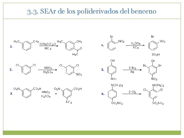 3. 3. SEAr de los poliderivados del benceno 3. 3. SEAr de los poliderivados del benceno